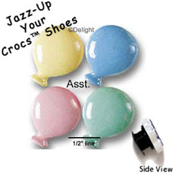 CROC-3454 - Balloon Pastel 4 Assorted - Crocs<SMALL><SUP>TM</SUP></SMALL> Decoration Charm (12 per package)