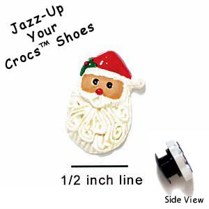 CROC-3521 - Santa Face Holly Mini - Crocs<SMALL><SUP>TM</SUP></SMALL> Decoration Charm (12 per package)