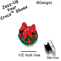 CROC-3535 - Wreath Bow Red Mini - Crocs<SMALL><SUP>TM</SUP></SMALL> Decoration Charm (12 per package)