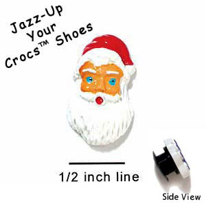 CROC-3544* - Santa Face Long Mini (Left & Right) - Crocs<SMALL><SUP>TM</SUP></SMALL> Decoration Charm (12 per package)