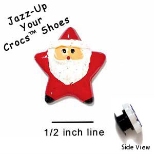 CROC-3548 - Santa Star Large Face Mini - Crocs<SMALL><SUP>TM</SUP></SMALL> Decoration Charm (12 per package)