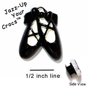 CROC-3586 - Ballet Shoes Black Bow Medium - Crocs<SMALL><SUP>TM</SUP></SMALL> Decoration Charm (12 per package)