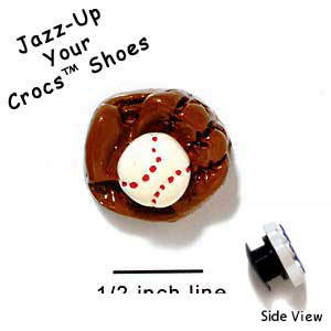 CROC-3635 - Baseball Glove Ball Small - Crocs<SMALL><SUP>TM</SUP></SMALL> Decoration Charm (12 per package)