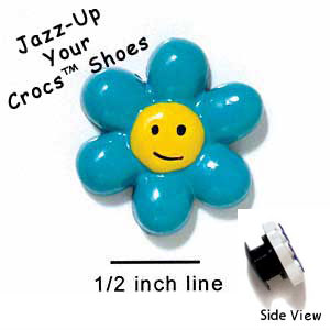 CROC-3975 - Daisy Smile Blue - Crocs<SMALL><SUP>TM</SUP></SMALL> Decoration Charm (12 per package)