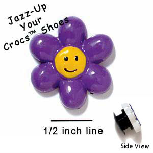 CROC-3977 - Daisy Smile Purple - Crocs<SMALL><SUP>TM</SUP></SMALL> Decoration Charm (12 per package)