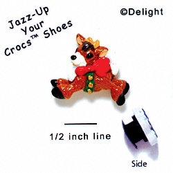 CROC-4294* - Reindeer Side Bells Medium - Crocs<SMALL><SUP>TM</SUP></SMALL> Decoration Charm (12 per package)