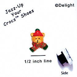 CROC-4449 - Bear Face Scarf Mini Matte - Crocs<SMALL><SUP>TM</SUP></SMALL> Decoration Charm (12 per package)