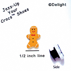 CROC-4497 - Gingerbread Boy Mini Matte - Crocs<SMALL><SUP>TM</SUP></SMALL> Decoration Charm (12 per package)