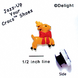 CROC-4534* - Reindeer Plaid Mini Matte - Crocs<SMALL><SUP>TM</SUP></SMALL> Decoration Charm (12 per package)