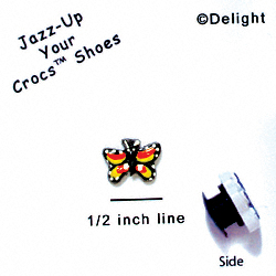 CROC-4861 - Butterfly Monarch Orange Mini - Crocs<SMALL><SUP>TM</SUP></SMALL> Decoration Charm (12 per package)