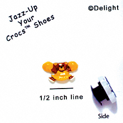CROC-4864 - Cheerleader Bear Yellow Mini - Crocs<SMALL><SUP>TM</SUP></SMALL> Decoration Charm (12 per package)