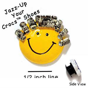 CROC-4943 - Smiley Face Curlers - Crocs<SMALL><SUP>TM</SUP></SMALL> Decoration Charm (12 per package)