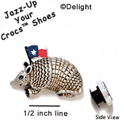 CROC-5417 - Armadillo Texas Flag Mini (Left & Right) - Crocs<SMALL><SUP>TM</SUP></SMALL> Decoration Charm (12 per package)