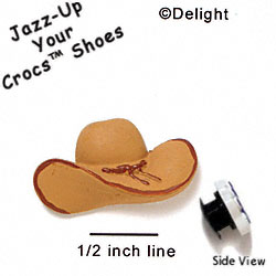 CROC-5419 - Cowboy Hat Tan Matte Mini (Left & Right) - Crocs<SMALL><SUP>TM</SUP></SMALL> Decoration Charm (12 per package)