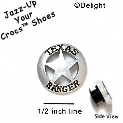 CROC-5427 - Texas Ranger Badge Small Matte - Crocs<SMALL><SUP>TM</SUP></SMALL> Decoration Charm (12 per package)