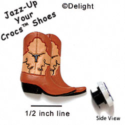CROC-5455 - Boots Longhorn Matte Mini (Left & Right) - Crocs<SMALL><SUP>TM</SUP></SMALL> Decoration Charm (12 per package)