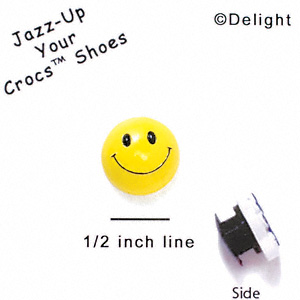 CROC-5617 - Medium Domed Smiley Face - Clog Shoe Decoration Charm 