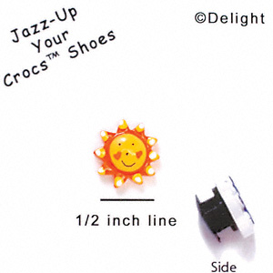 CROC-5622 - Mini Happy Face Sun - Clog Shoe Decoration Charm 