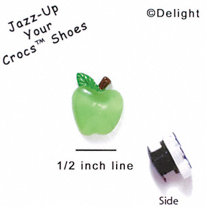 CROC-5624 - Small Translucent Green Apple - Clog Shoe Decoration Charm 