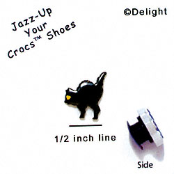 CROC-9229* - Cat Black Mini (Left & Right) - Crocs<SMALL><SUP>TM</SUP></SMALL> Decoration Charm (12 per package)