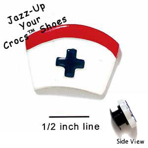 CROC-9334 - Nurse Hat Large - Crocs<SMALL><SUP>TM</SUP></SMALL> Decoration Charm (12 per package)