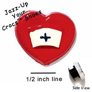 CROC-9362 - Heart Nurse Hat Large - Crocs<SMALL><SUP>TM</SUP></SMALL> Decoration Charm (12 per package)