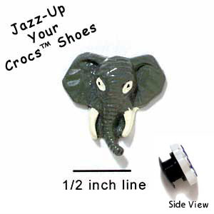 CROC-9418 - Elephant Face Mini - Crocs<SMALL><SUP>TM</SUP></SMALL> Decoration Charm (12 per package)
