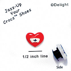 CROC-9743 - Heart Nurse Hat Mini - Crocs<SMALL><SUP>TM</SUP></SMALL> Decoration Charm (12 per package)