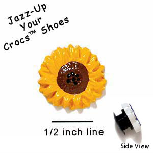 CROC-9744 - Flower Sunflower Yellow Mini - Crocs<SMALL><SUP>TM</SUP></SMALL> Decoration Charm (12 per package)