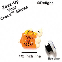 CROC-9775* - Ghost Bag Trick Treat Mini (Left & Right) - Crocs<SMALL><SUP>TM</SUP></SMALL> Decoration Charm (12 per package)