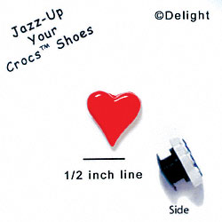 CROC-9784 - Heart Long Red Mini - Crocs<SMALL><SUP>TM</SUP></SMALL> Decoration Charm (12 per package)