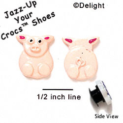 CROC-9786 - Pig Front & Back Assorted Mini - Crocs<SMALL><SUP>TM</SUP></SMALL> Decoration Charm (12 per package)