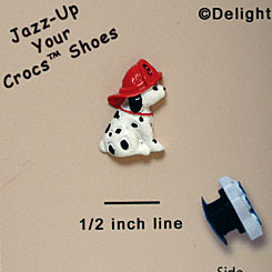 CROC-9796 - Dog Dalmatian Hat On Mini - Crocs<SMALL><SUP>TM</SUP></SMALL> Decoration Charm (12 per package)