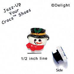 CROC-9892 - Snowman Face Mini - Crocs<SMALL><SUP>TM</SUP></SMALL> Decoration Charm (12 per package)