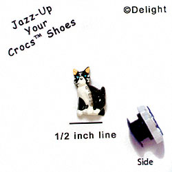CROC-9897* - Cat Black White Mini (Left & Right) - Crocs<SMALL><SUP>TM</SUP></SMALL> Decoration Charm (12 per package)