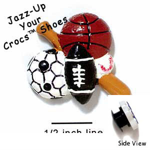 CROC-9951 - Sports Collage Medium - Crocs<SMALL><SUP>TM</SUP></SMALL> Decoration Charm (12 per package)