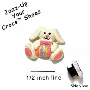 CROC-5125 - Bunny Sitting Egg Pink Mini - Crocs<SMALL><SUP>TM</SUP></SMALL> Decoration Charm (12 per package)