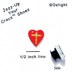 CROC-9980 - Heart Cross Mini - Crocs<SMALL><SUP>TM</SUP></SMALL> Decoration Charm (12 per package)