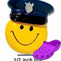 CROC-4987 - Policeman Smiley Face - Croc Decoration