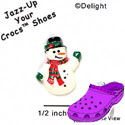 CROC-0067A* - Snowman Waving Mini (Left & Right) - Crocs<SMALL><SUP>TM</SUP></SMALL> Decoration Charm (12 per package)