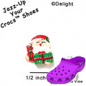 CROC-0069B - Santa Present Mini - Crocs<SMALL><SUP>TM</SUP></SMALL> Decoration Charm (12 per package)