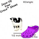 CROC-0070A* - Cow Black White Mini (Left & Right) - Crocs<SMALL><SUP>TM</SUP></SMALL> Decoration Charm (12 per package)