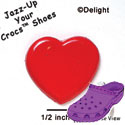 CROC-0211 - Heart-Red/Large - Crocs<SMALL><SUP>TM</SUP></SMALL> Decoration Charm (12 per package)