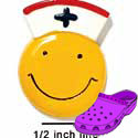 CROC-0217 - Smiley Face-Nurse/Medium - Crocs<SMALL><SUP>TM</SUP></SMALL> Decoration Charm (12 per package)