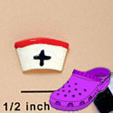 CROC-0217A - Nurse Hat Mini - Crocs<SMALL><SUP>TM</SUP></SMALL> Decoration Charm (12 per package)