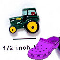CROC-1068* - Tractor Green Mini (Left & Right) - Crocs<SMALL><SUP>TM</SUP></SMALL> Decoration Charm (12 per package)