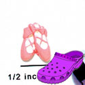 CROC-2217 - Ballet Shoes Pink Bow Mini - Crocs<SMALL><SUP>TM</SUP></SMALL> Decoration Charm (12 per package)