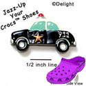 CROC-2345* - Police Car Star 911 Medium - Crocs<SMALL><SUP>TM</SUP></SMALL> Decoration Charm (12 per package)