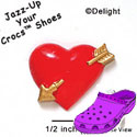 CROC-2373* - Heart Red Arrow Gold Medium - Crocs<SMALL><SUP>TM</SUP></SMALL> Decoration Charm (12 per package)
