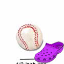 CROC-2646 - Baseball Mini - Crocs<SMALL><SUP>TM</SUP></SMALL> Decoration Charm (12 per package)